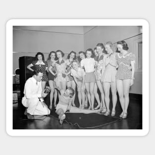 Dance Class, 1938. Vintage Photo Sticker